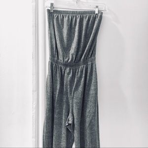 Heather gray cotton jumpsuit